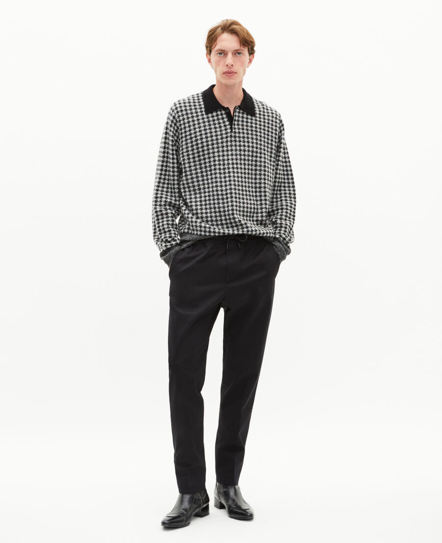 The Kooples MEN BLACK WHITE black houndstooth sweater