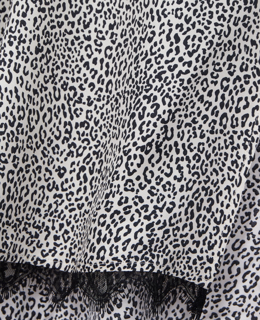The Kooples F BLACK WHITE long printed skirt