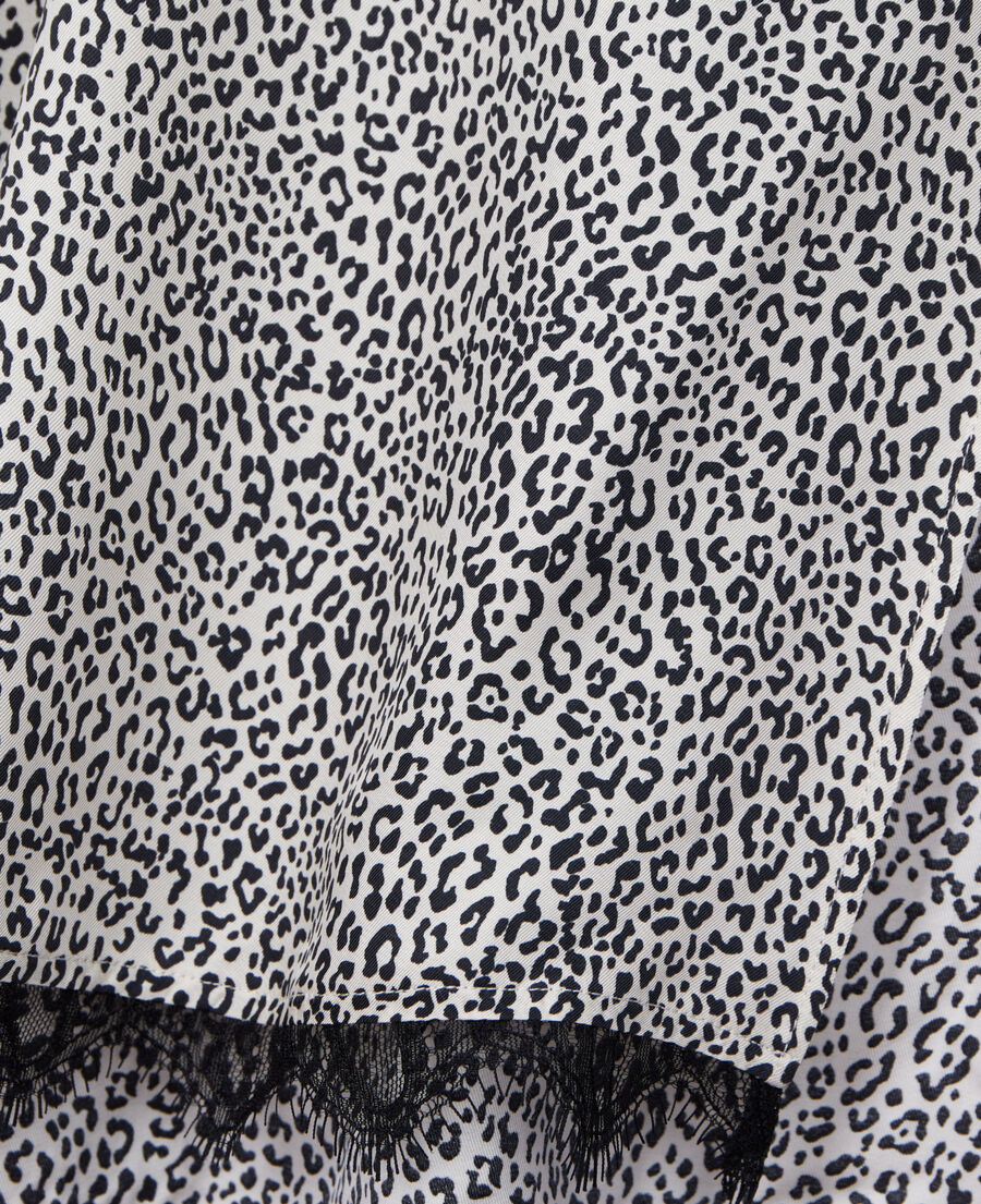 The Kooples FEMME BLACK WHITE jupe longue léopard