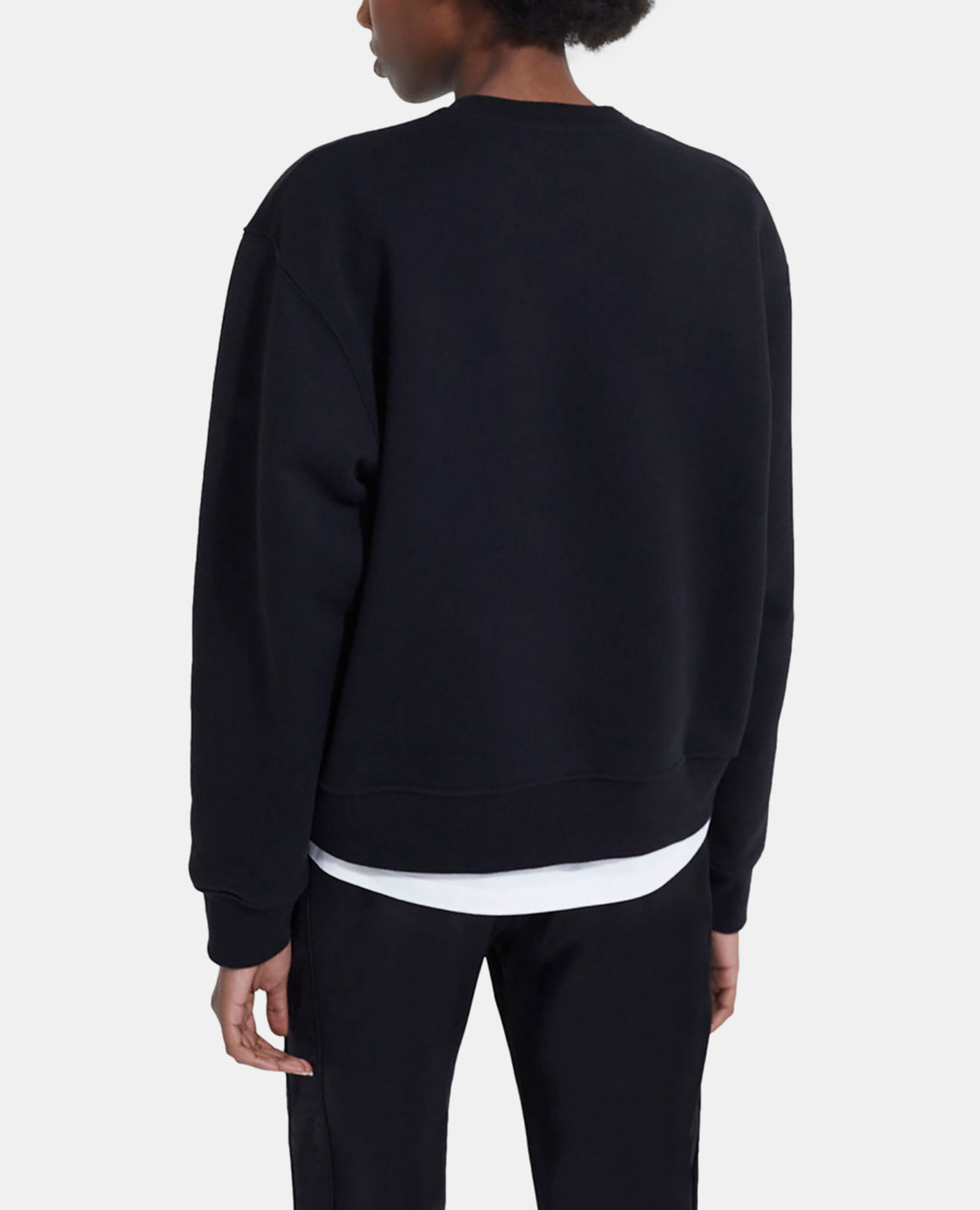 Black screen print sweatshirt, BLACK, hi-res image number null