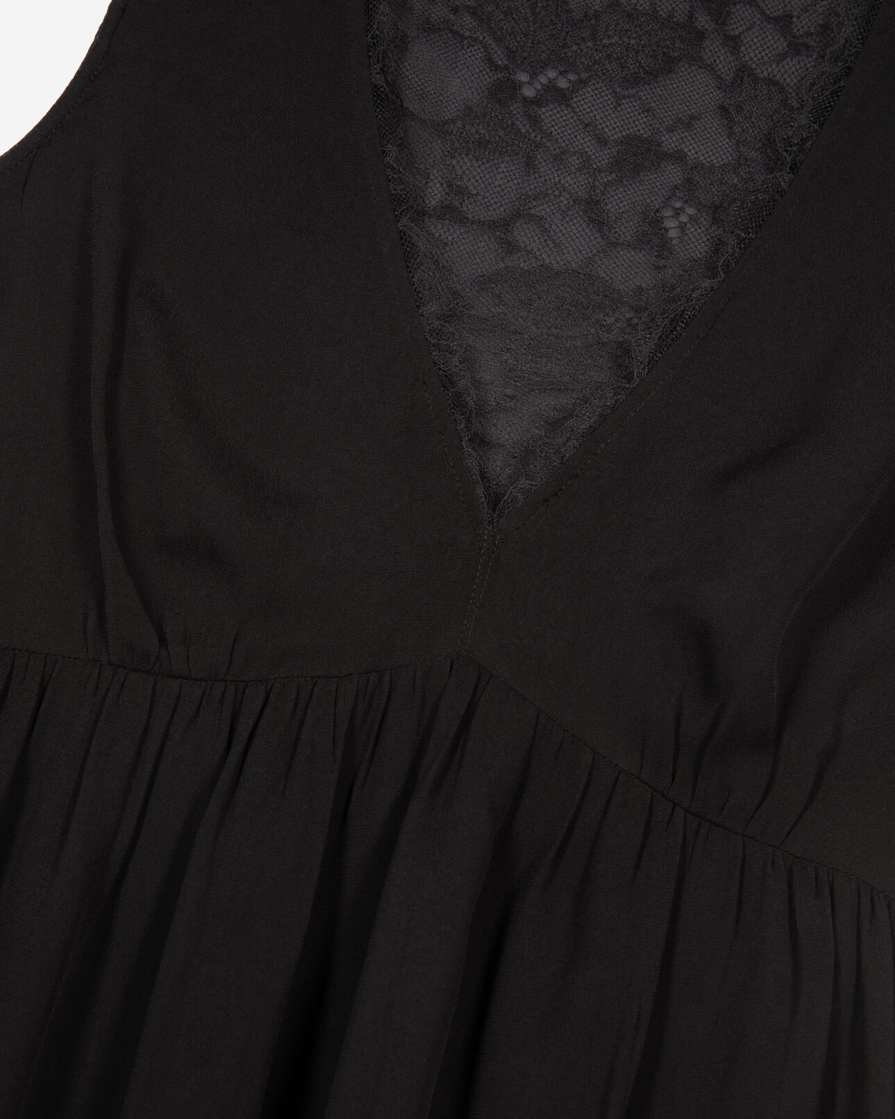 The Kooples WOMEN BLACK long dress with black lace