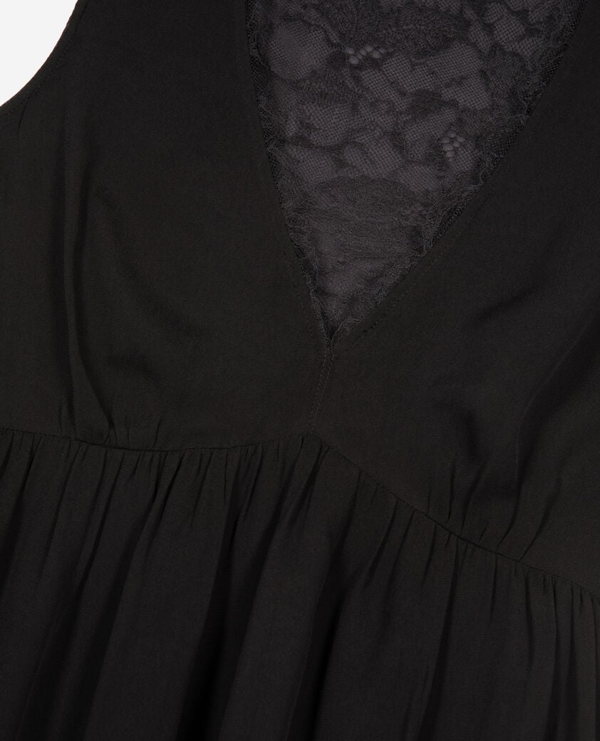 The Kooples WOMEN BLACK long dress with black lace