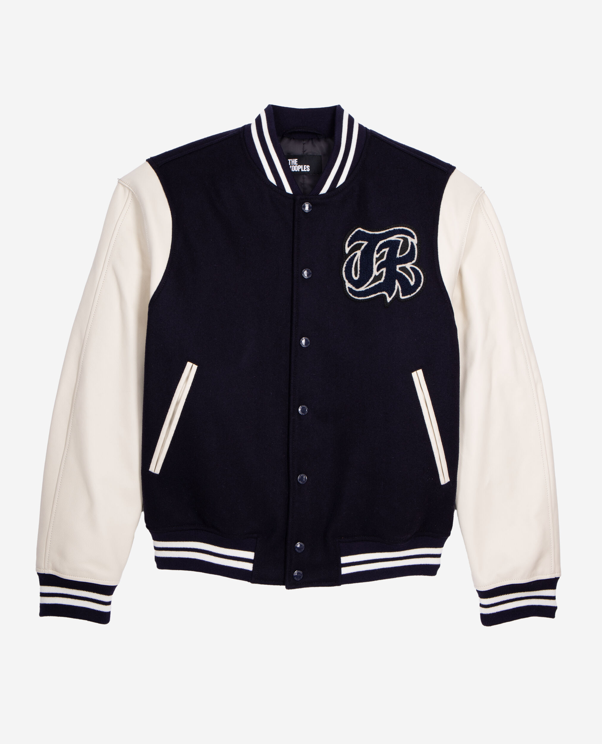 Navy blue Teddy jacket with patch The Kooples US