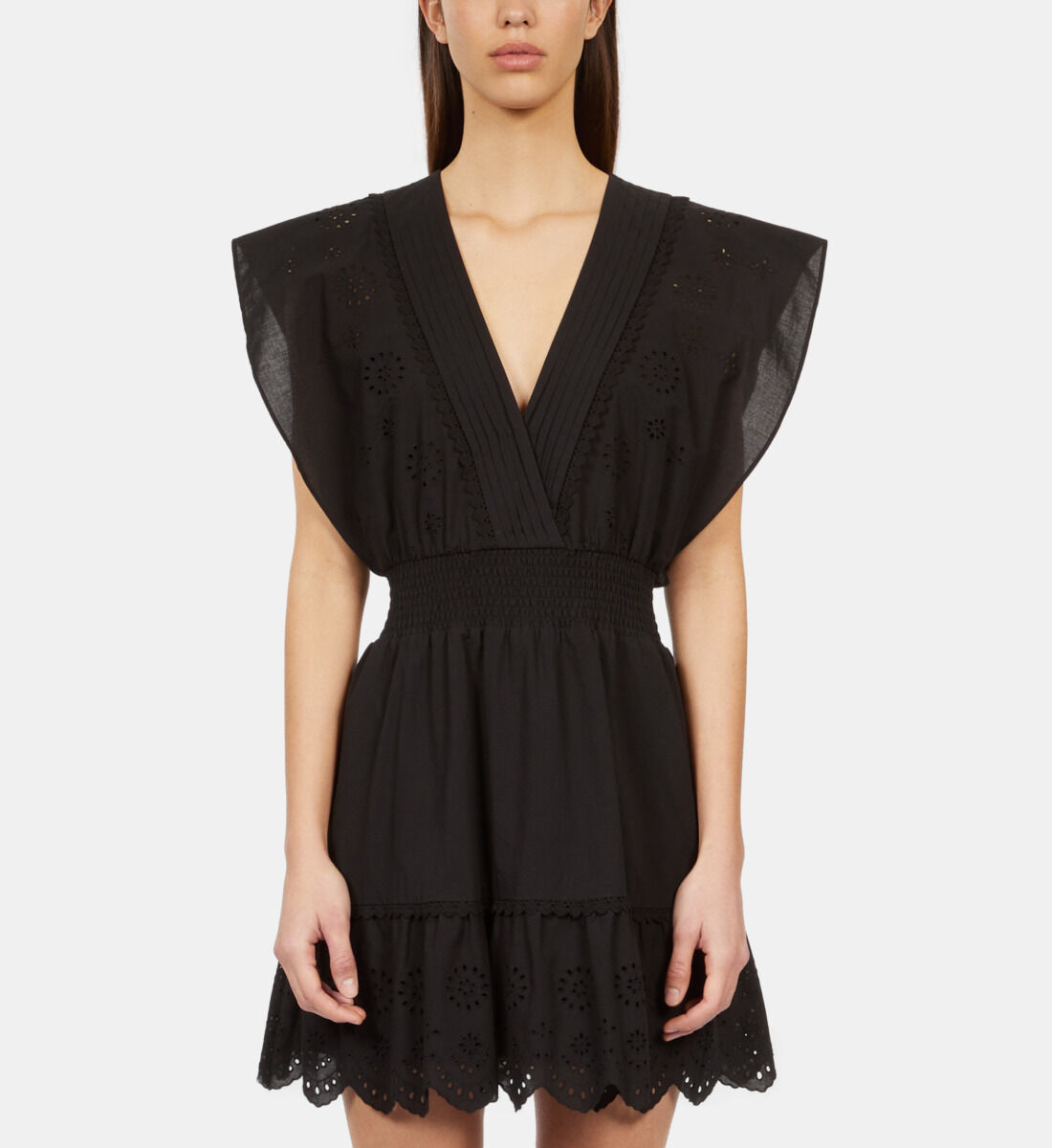 Robe noire broderie anglaise on sale