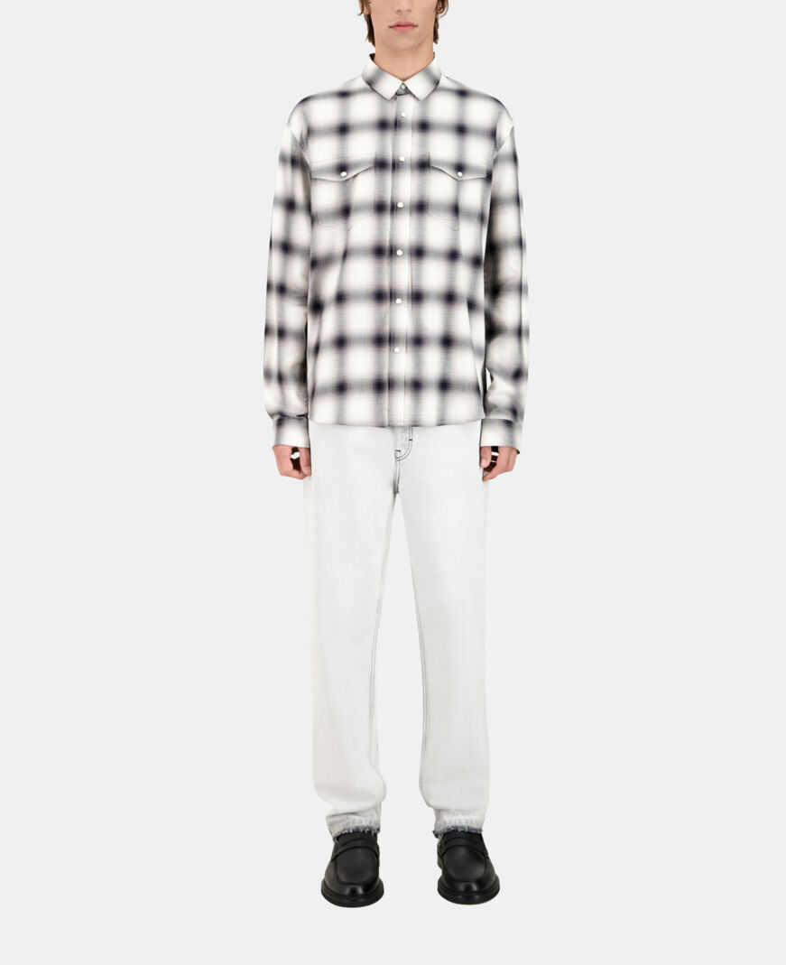 The Kooples HERREN BLACK GREY WHITE kariertes hemd