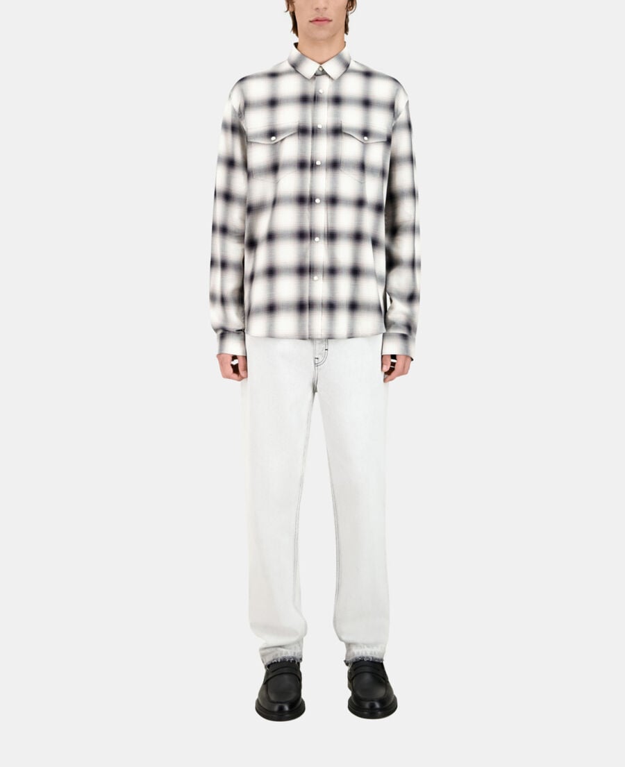 The Kooples HERREN BLACK GREY WHITE kariertes hemd