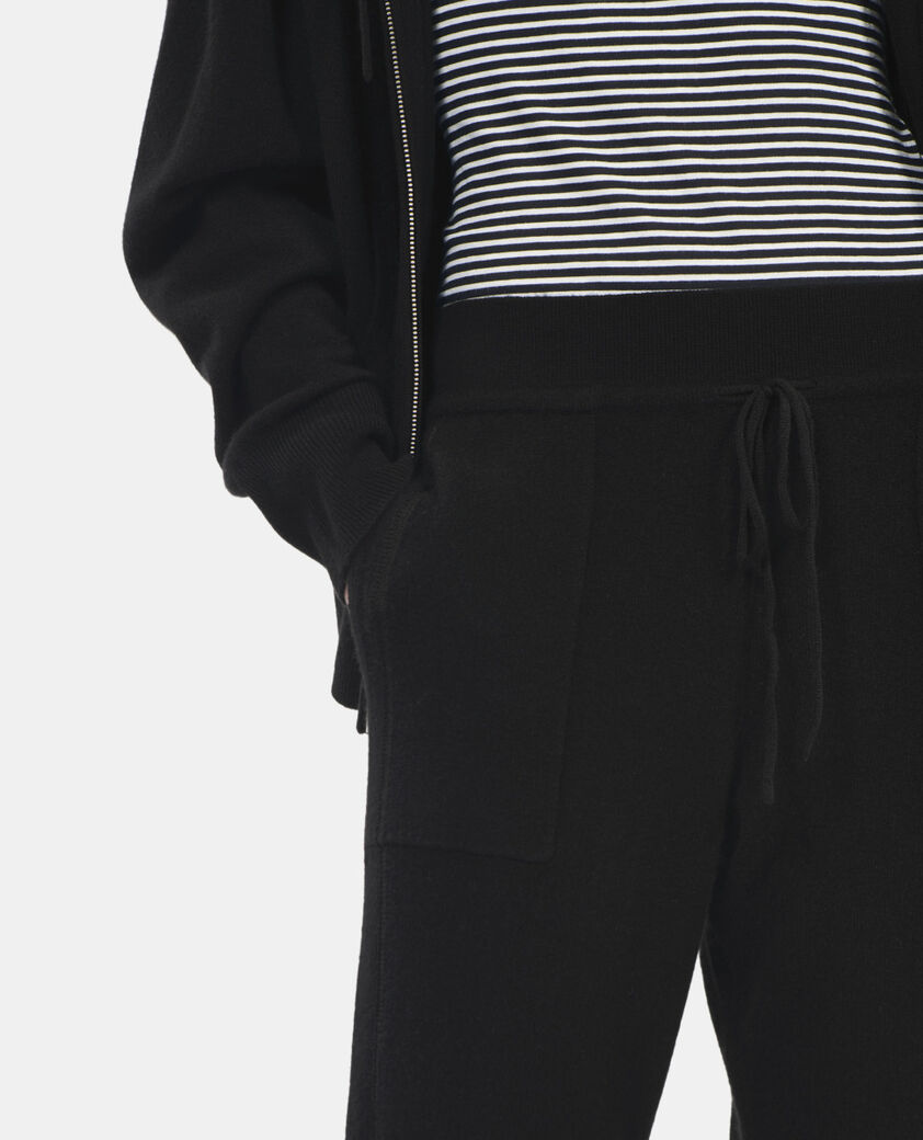 The Kooples FEMME BLACK pantalon en laine et cachemire noir