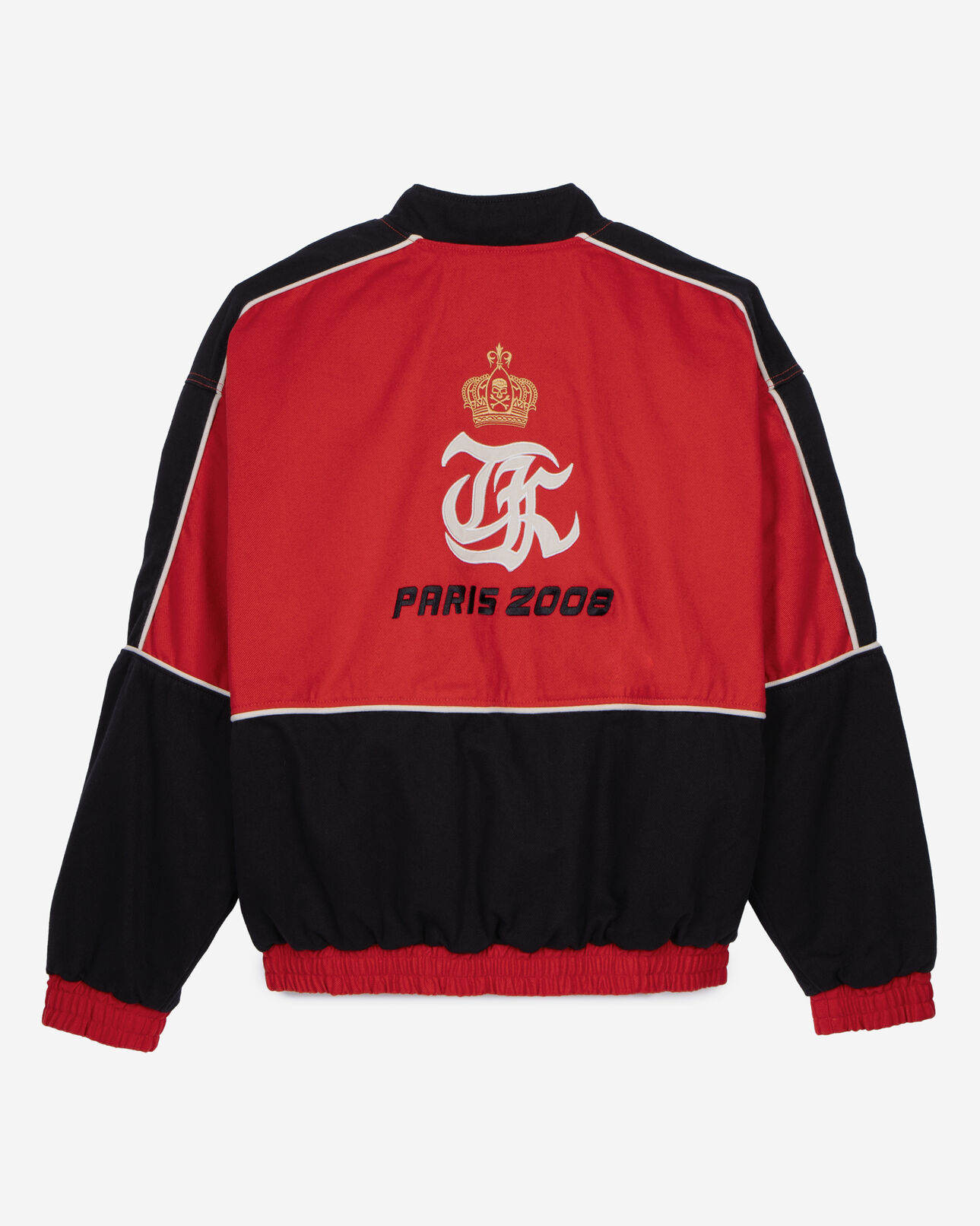 The Kooples HOMME BLACK - RED blouson style veste de course noir et rouge