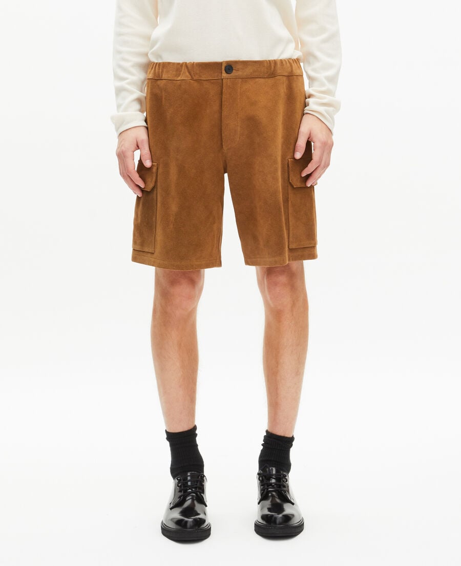 The Kooples MEN CAMEL camel suede shorts