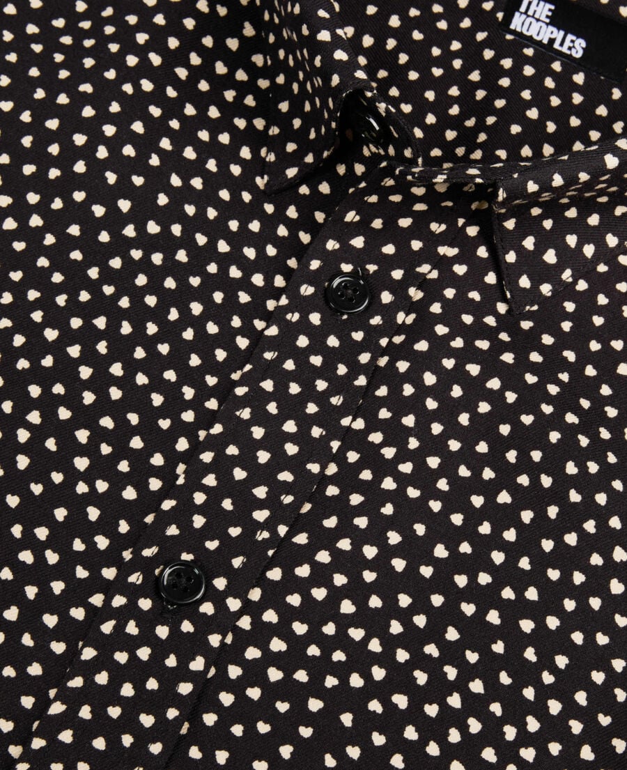 The Kooples MEN BLACK WHITE black and white hearts printed shirt