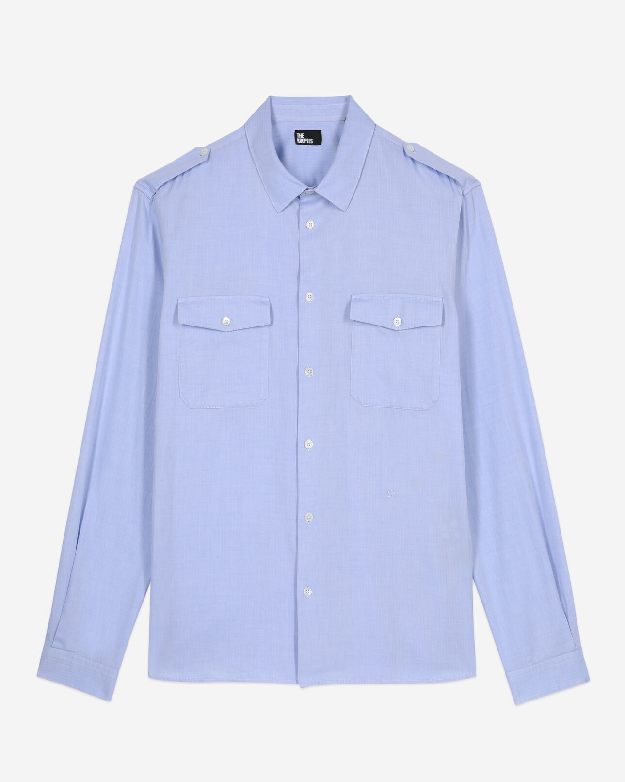 The Kooples MEN LIGHT BLUE sky blue chevron shirt