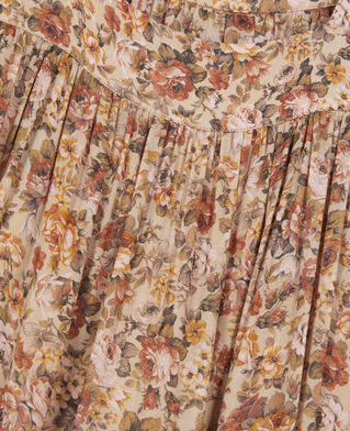 The Kooples F CAMEL / BROWN floral print short dress