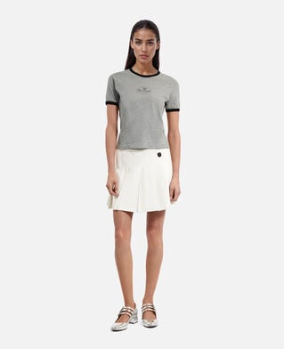 The Kooples WOMEN GREY MELANGE t-shirt with gray screen printing