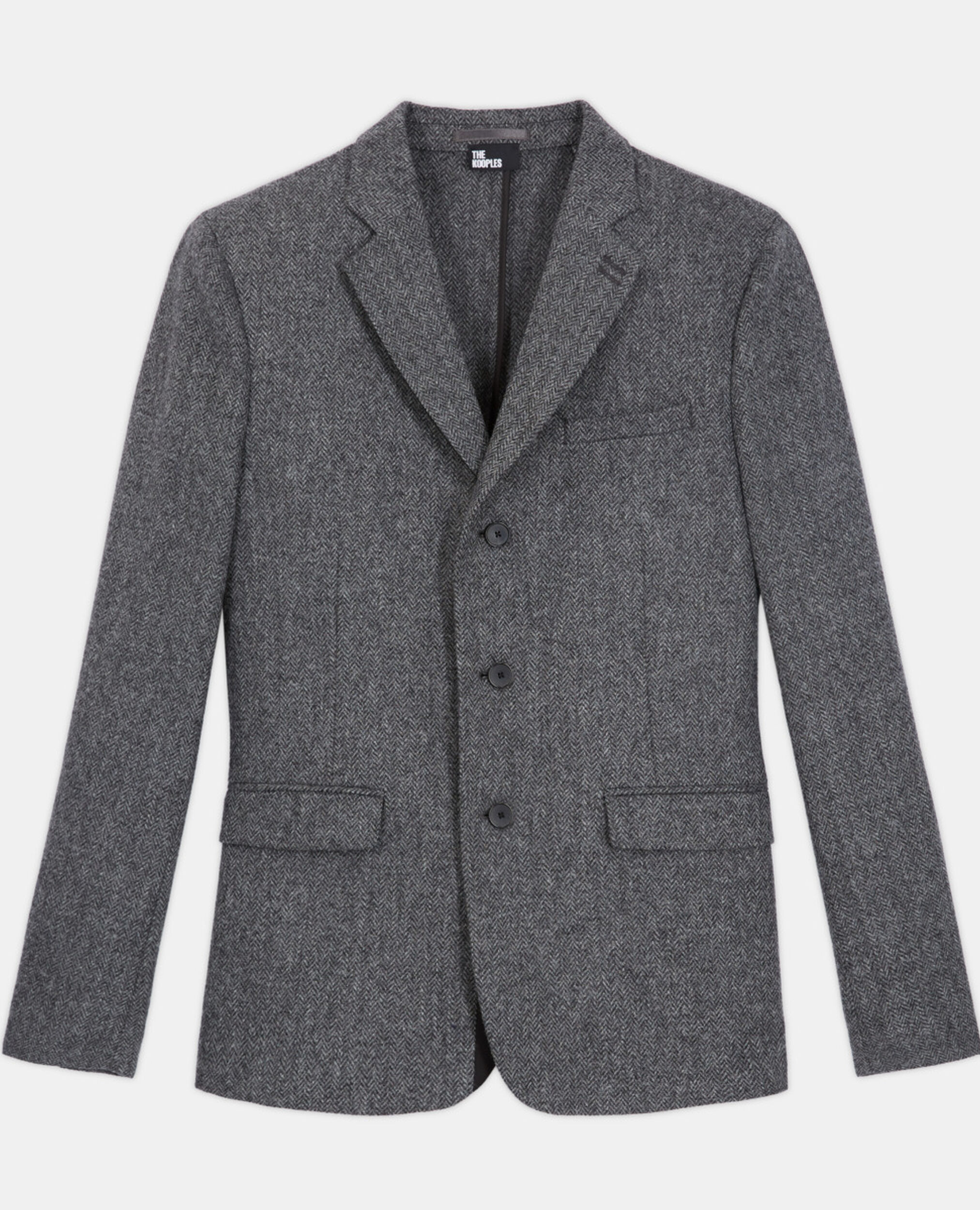 Gray patterned wool jacket, GREY, hi-res image number null