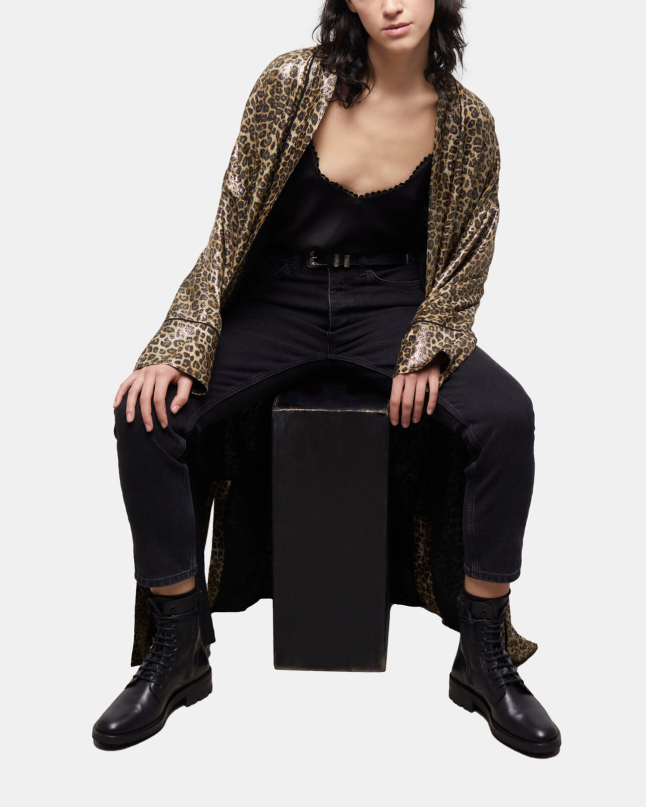 The Kooples FEMME LEOPARD kimono léopard