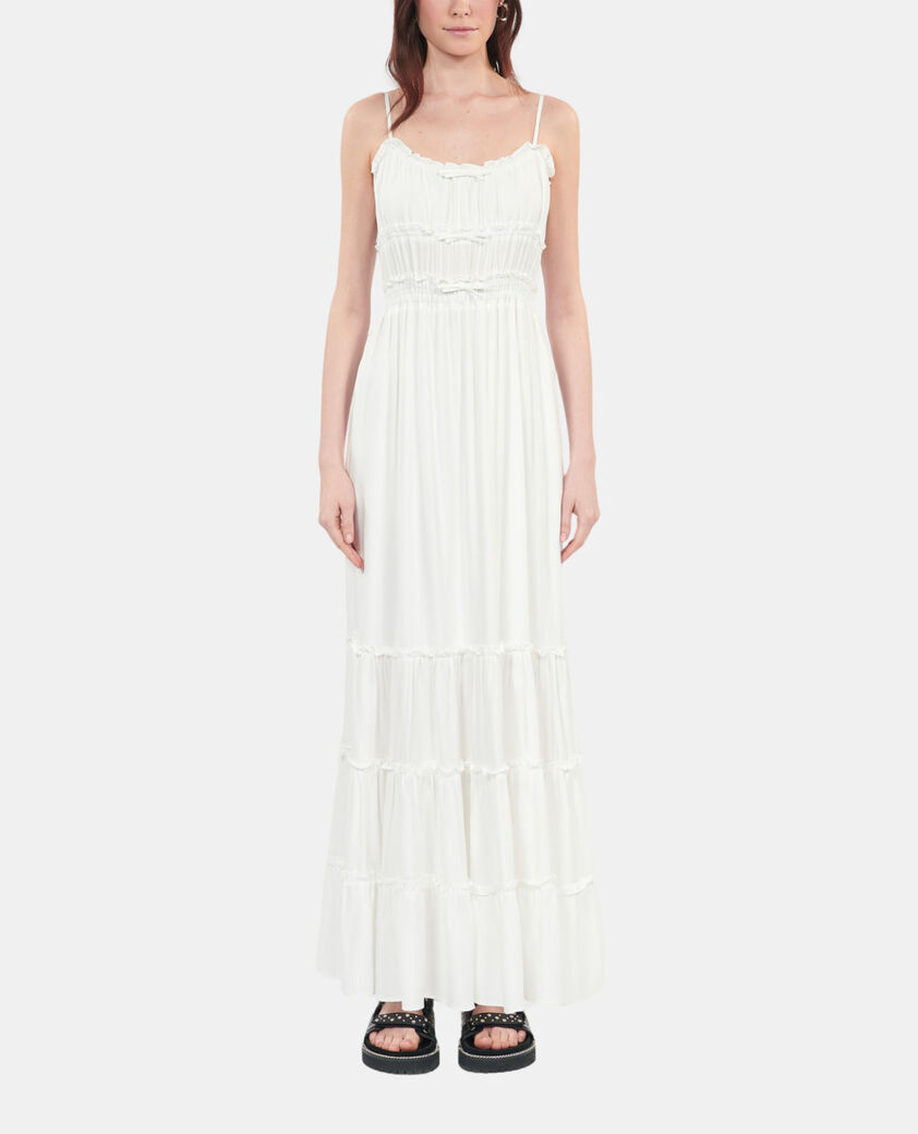 The Kooples FEMME WHITE robe longue avec nœuds blanche