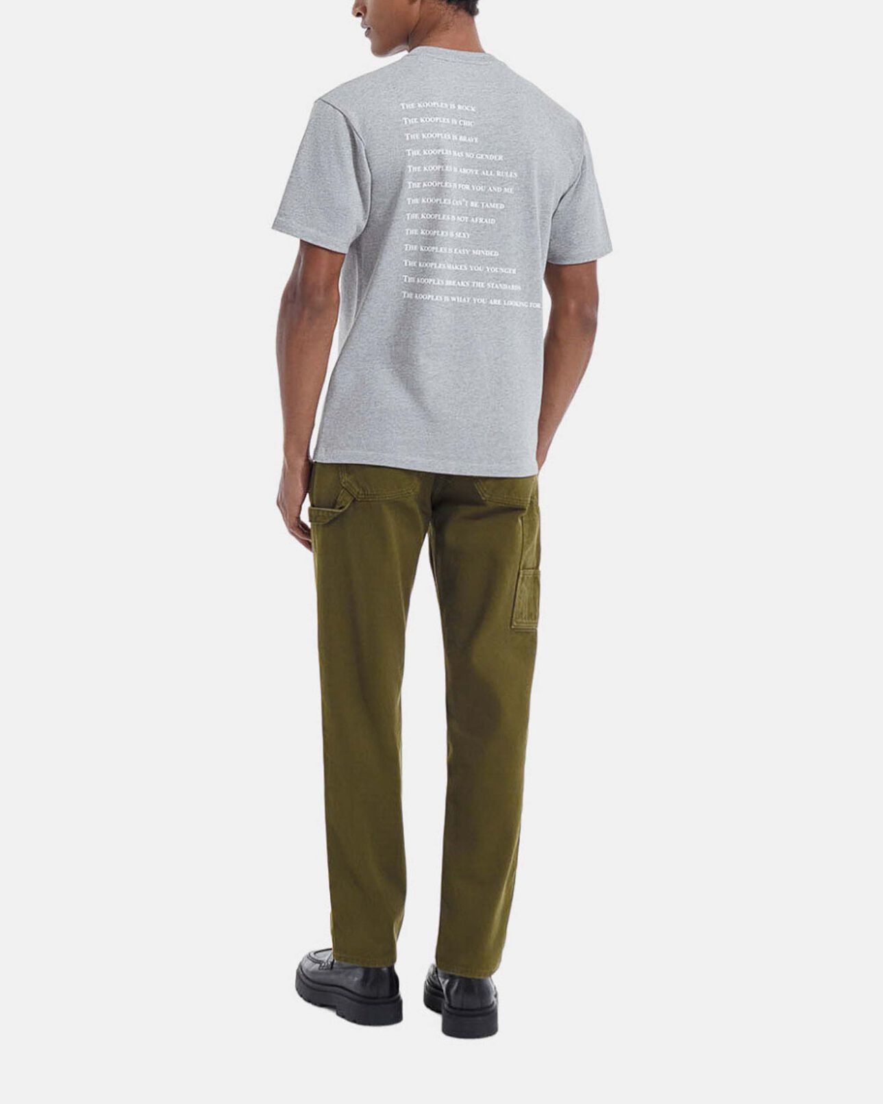 The Kooples HOMME GREY MELANGE t-shirt gris coton imprimé what is