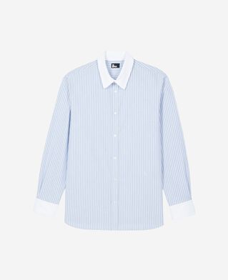 The Kooples WOMEN BLUE blue striped cotton shirt