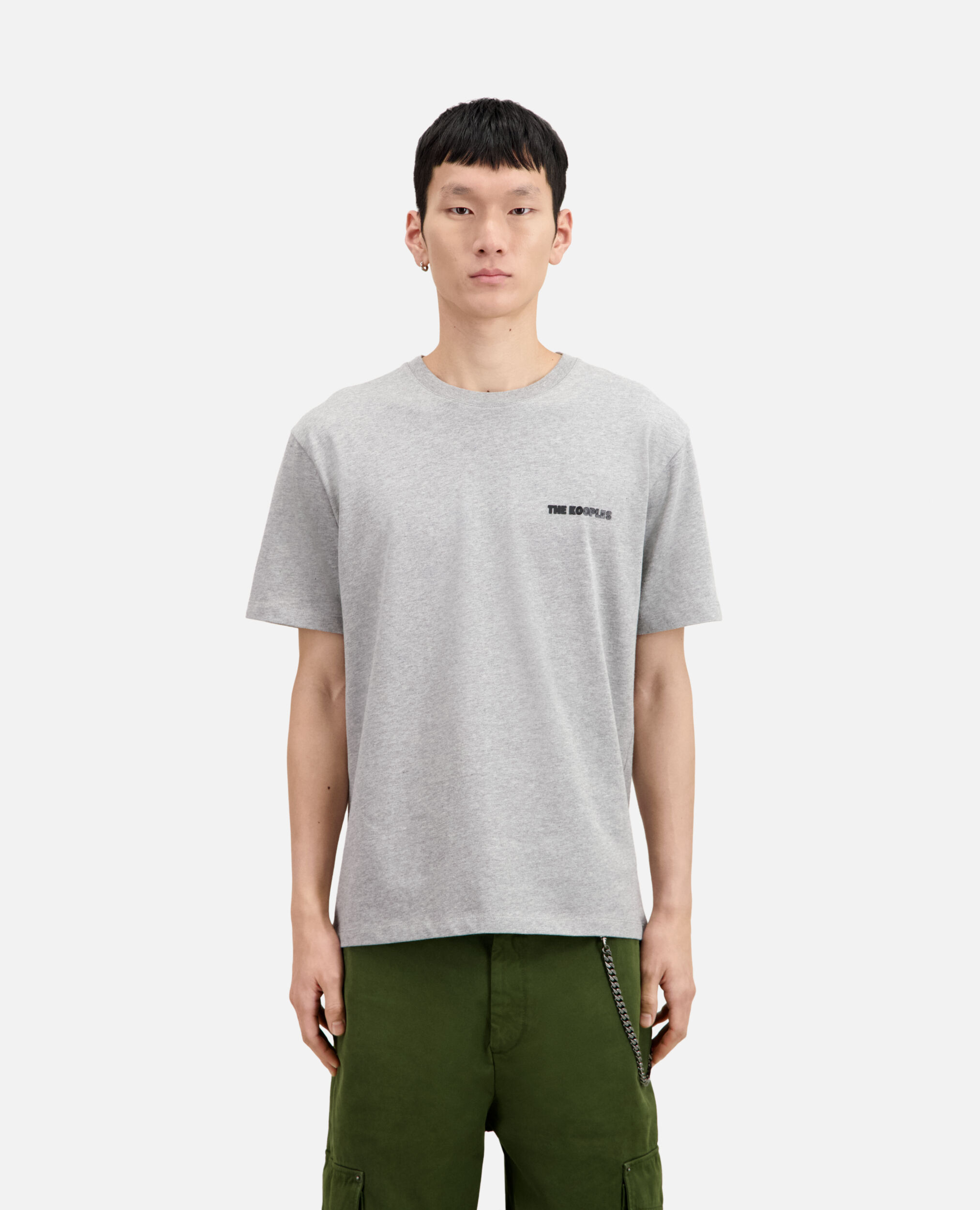 Men's light grey t-shirt with Logo serigraphy, GREY MELANGE, hi-res image number null