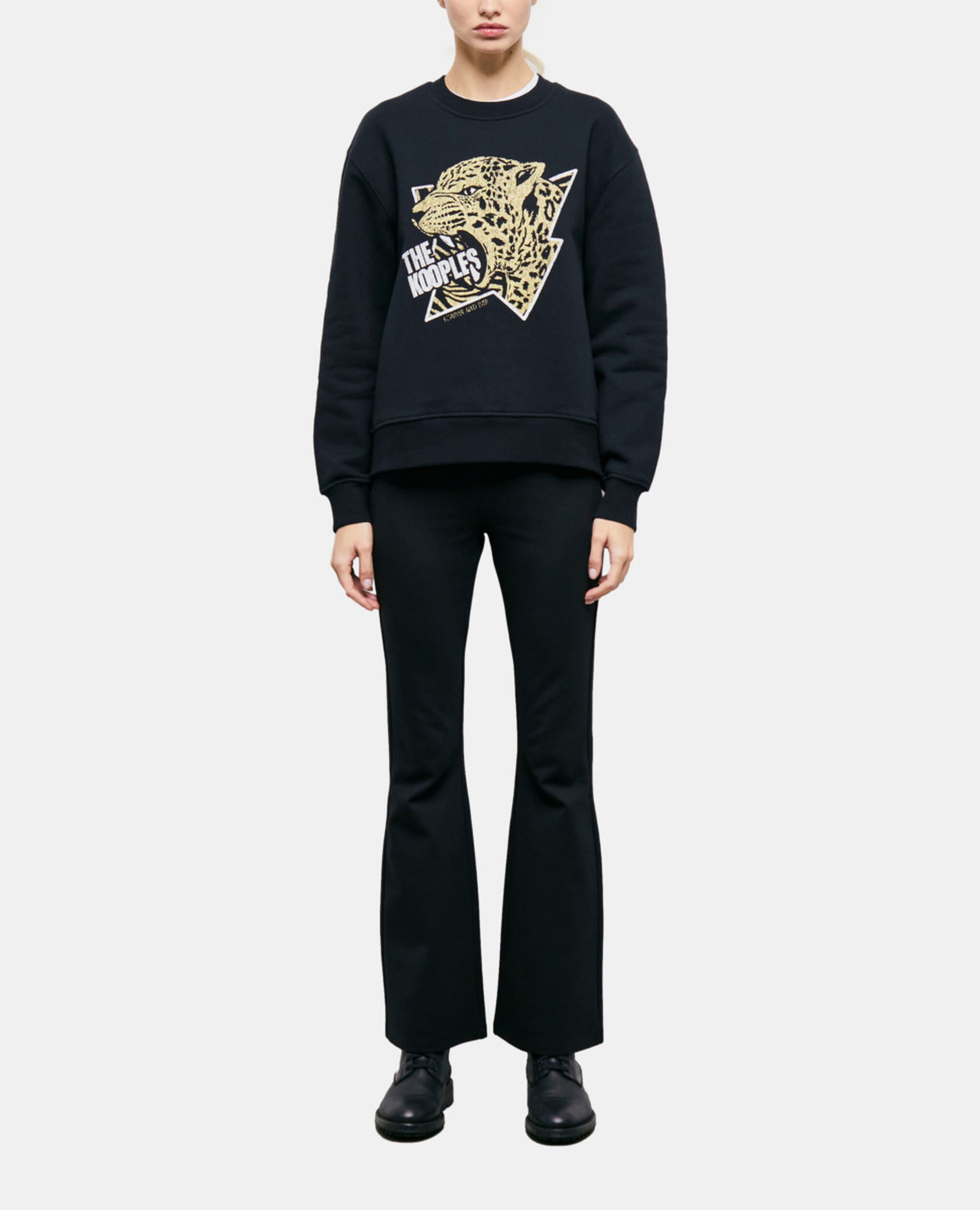 Sudadera con capucha serigrafiada negra, BLACK-ANTIC GOLD, hi-res image number null