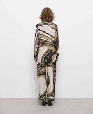 The Kooples F BEIGE-BROWN printed silk shirt