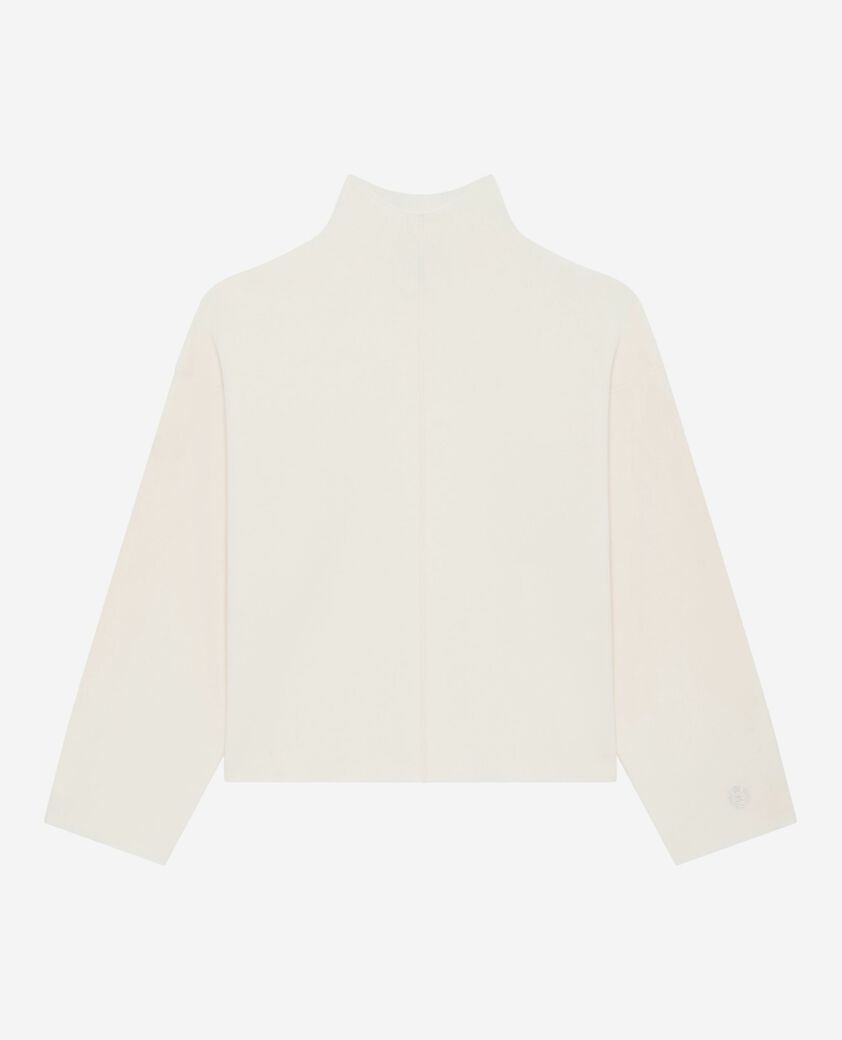 The Kooples FEMME ECRU pull col chemin&eacute;e blanc