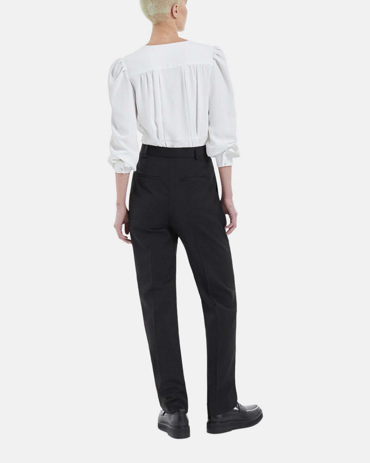 The Kooples DAMEN WHITE top krepp ecru v-ausschnitt knöpfe bezogen