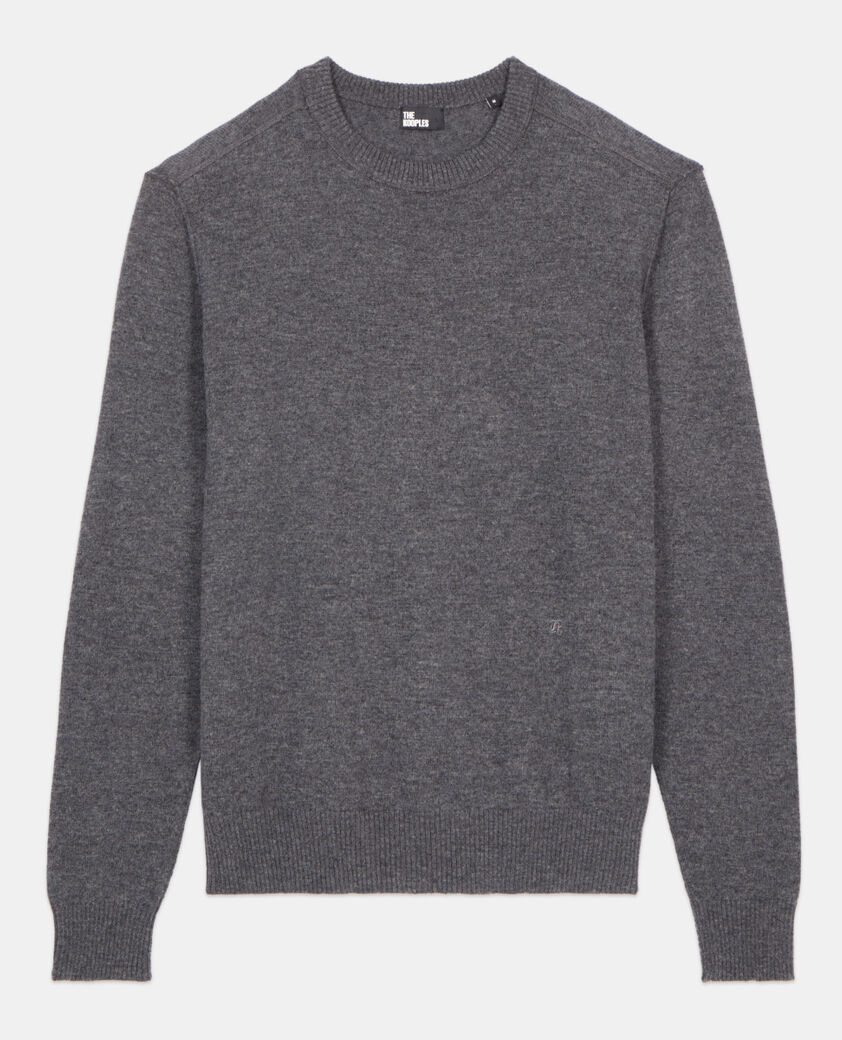 The Kooples HERREN MIDDLE GREY MEL grauer wollpullover