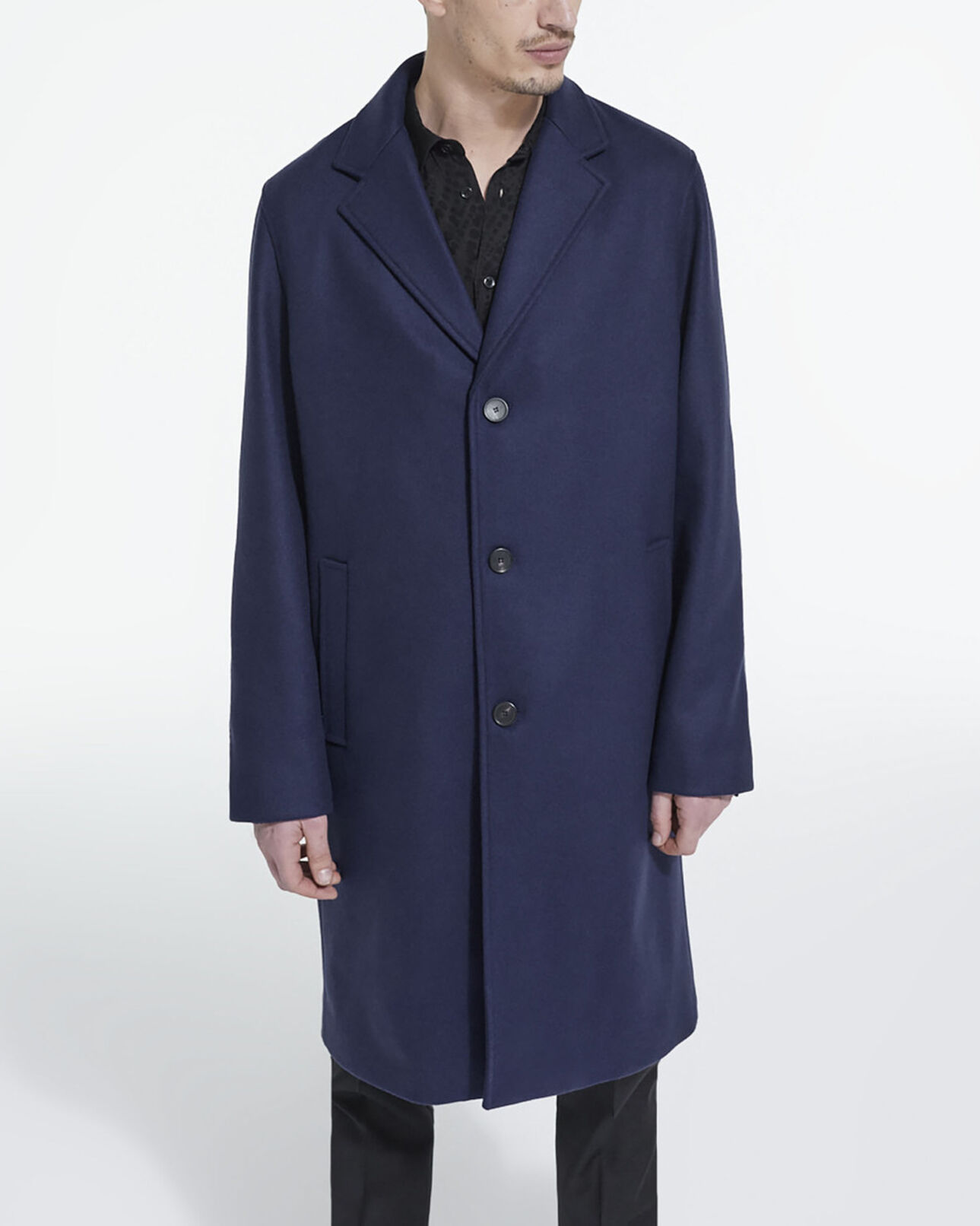 The Kooples MEN DARK NAVY navy blue wool coat