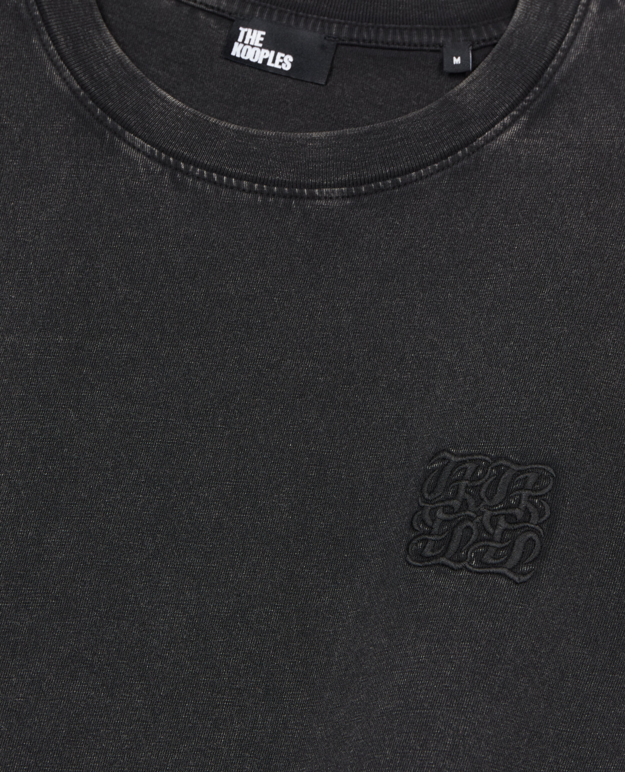 Black t-shirt with Logo embroidery, BLACK, hi-res image number null