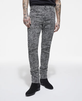 The Kooples H BLACK black leopard print slim-fit jeans