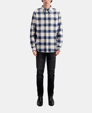 The Kooples HOMME GREEN / NAVY / WHITE surchemise à carreaux bleus et verts