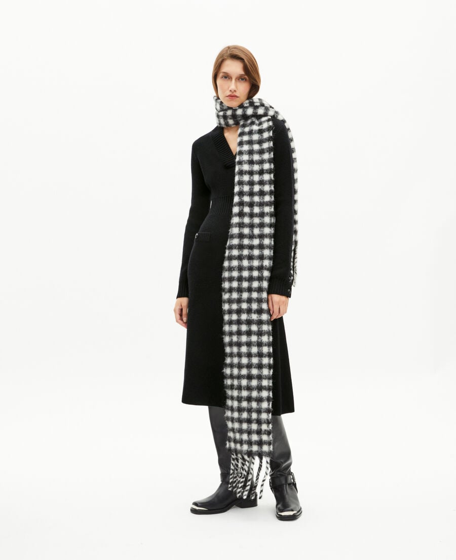 The Kooples FEMME BLACK robe longue en laine noire