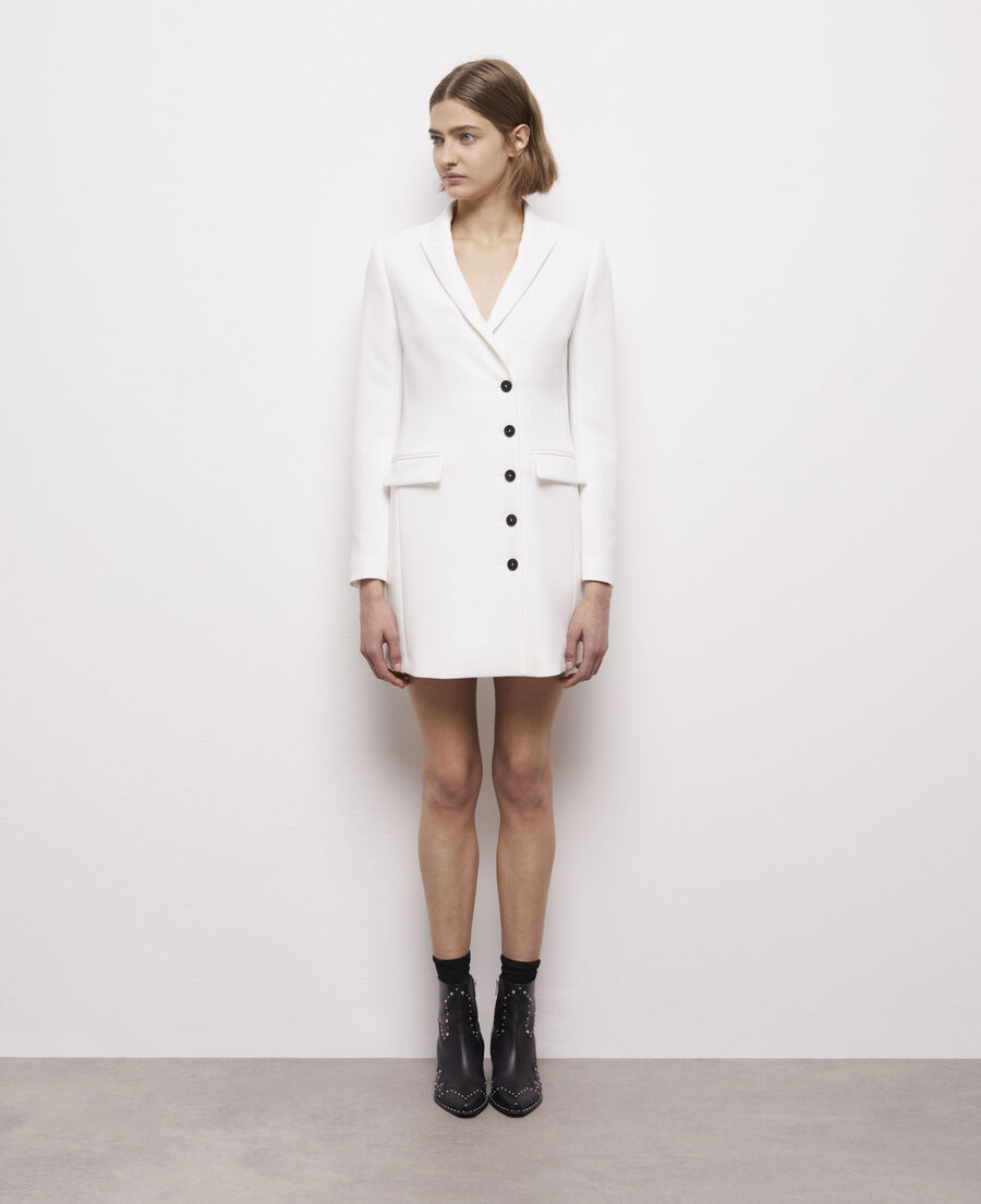 vestido corto blanco crudo