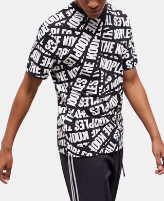 The Kooples MEN BLACK / WHITE men's t-shirt with tape logo