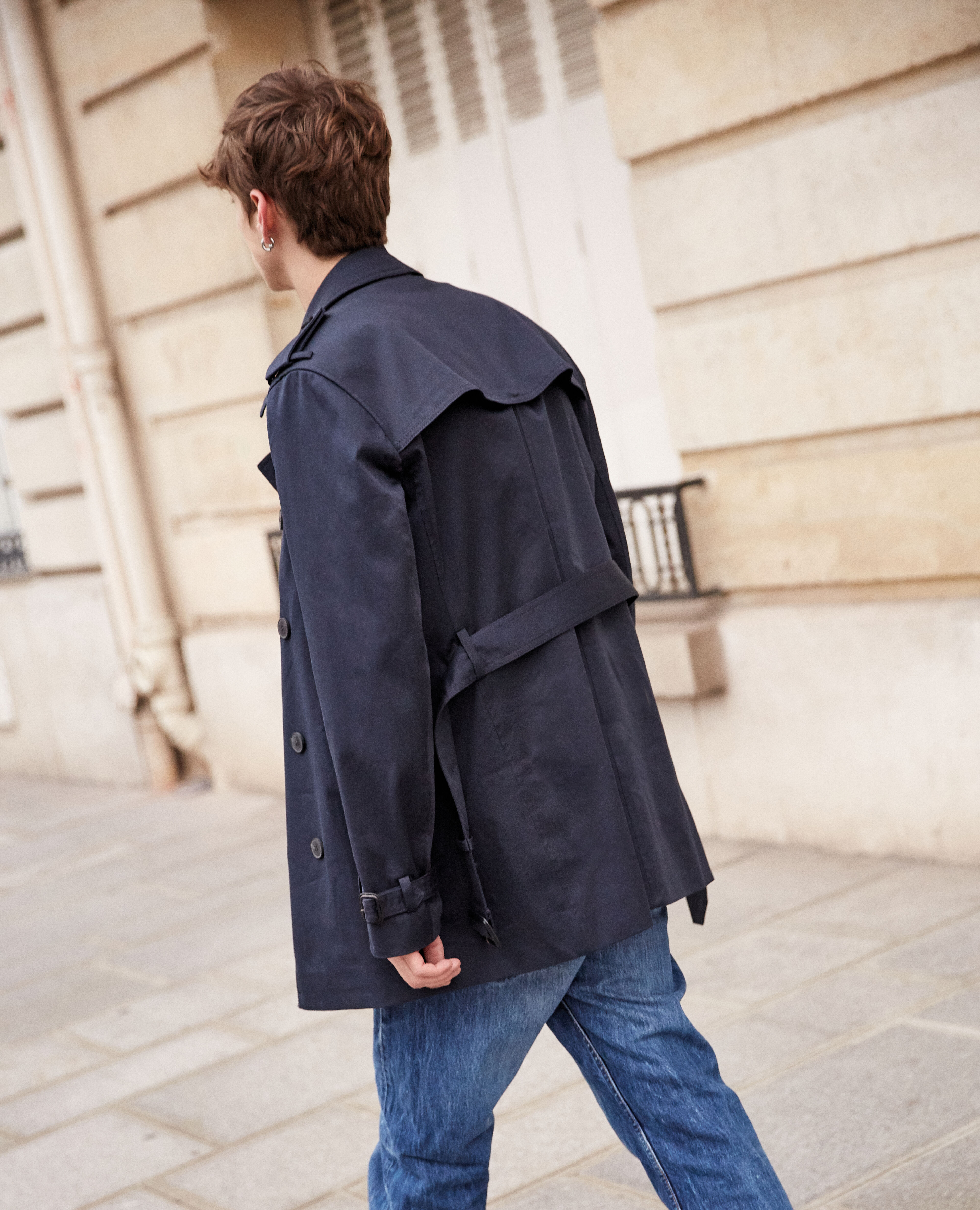 Trench bleu marine hot sale