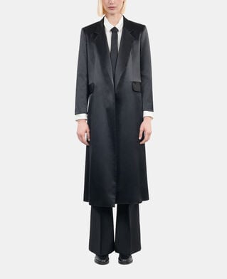 The Kooples F BLACK the kooples x carolina ritzler black satin coat
