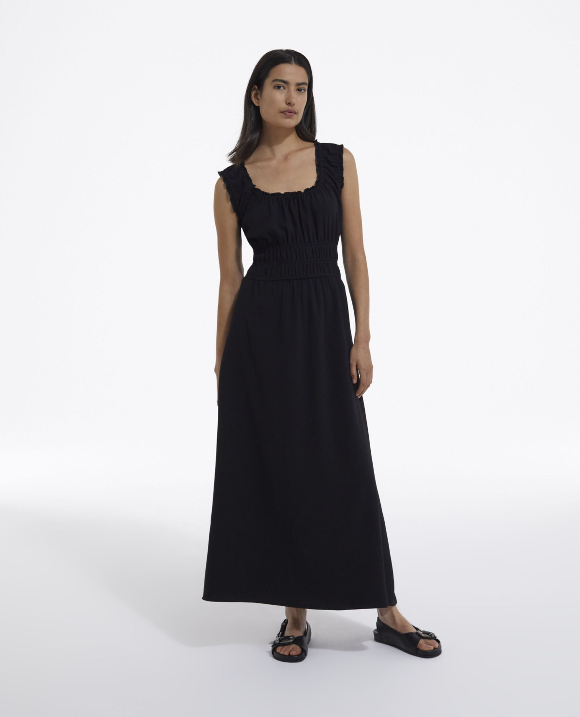 Elegantes schwarzes Kleid tiefer Ausschnitt, BLACK, hi-res image number null