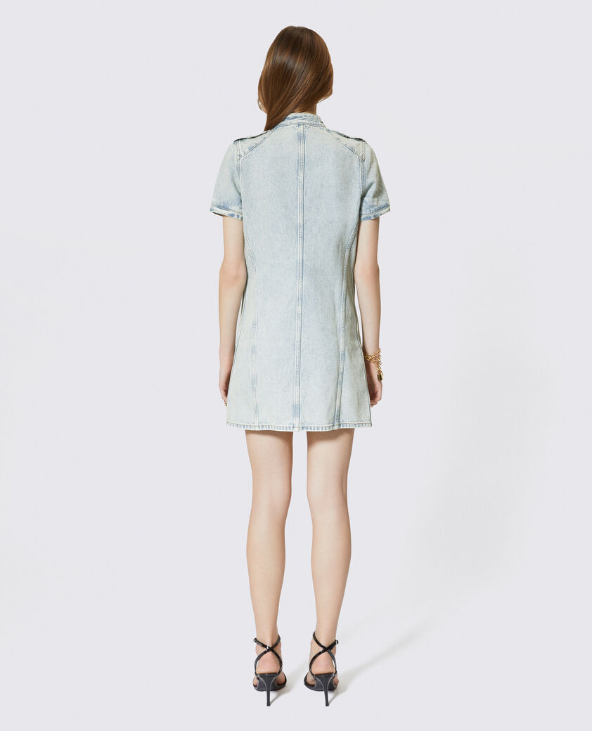 The Kooples WOMEN BABY BLUE blue denim short dress