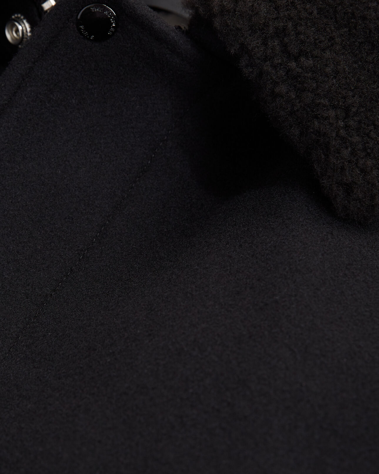 The Kooples HOMME BLACK blouson laine noire col marron