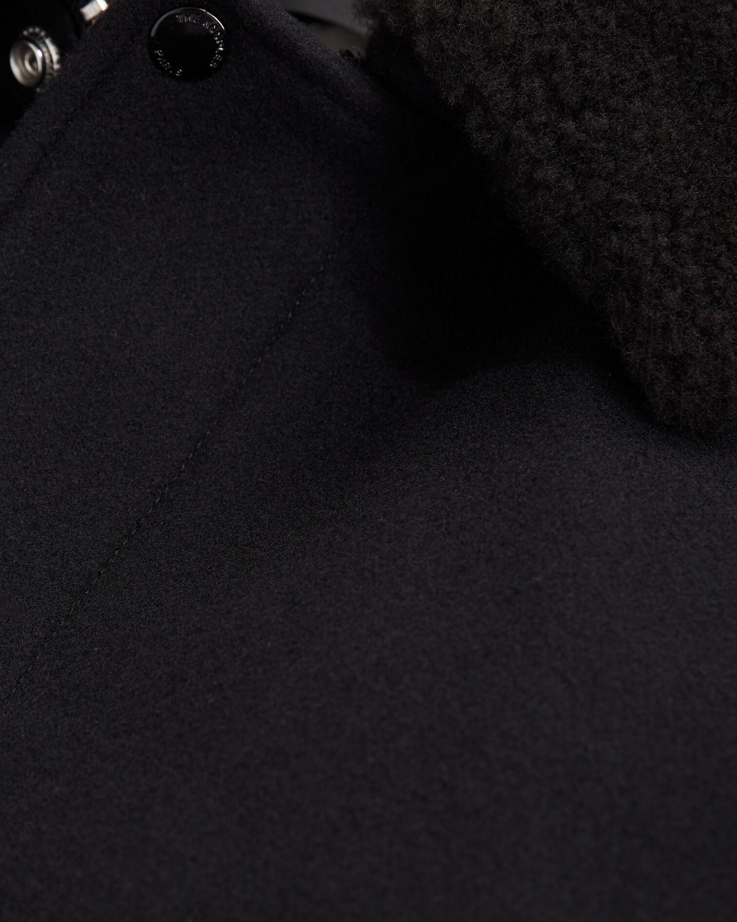 Blouson laine noire col marron, BLACK, hi-res image number null