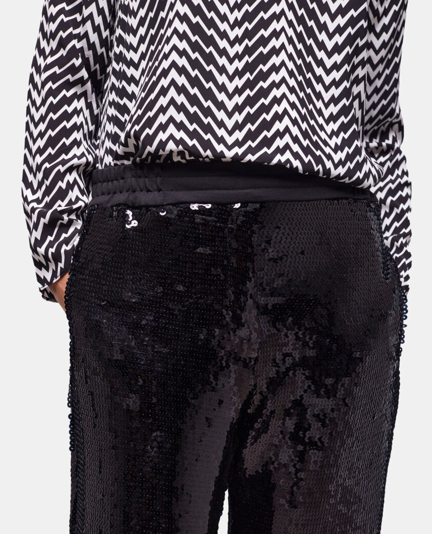 The Kooples FEMME BLACK pantalon à sequins noir