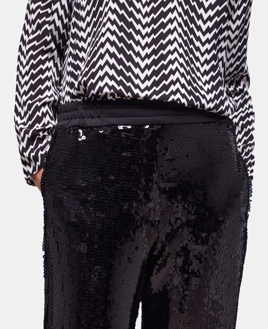 The Kooples FEMME BLACK pantalon à sequins noir