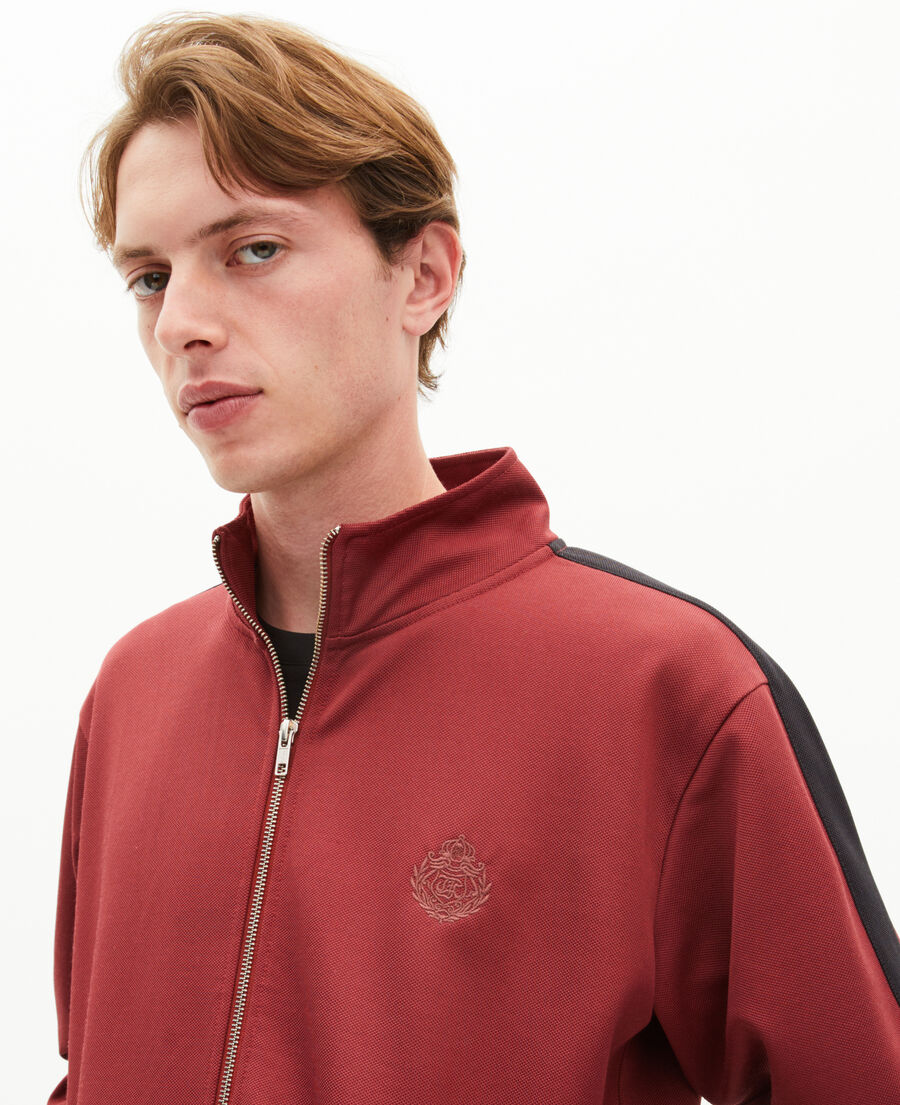 The Kooples MEN BURGUNDY burgundy zip-up sweatshirt