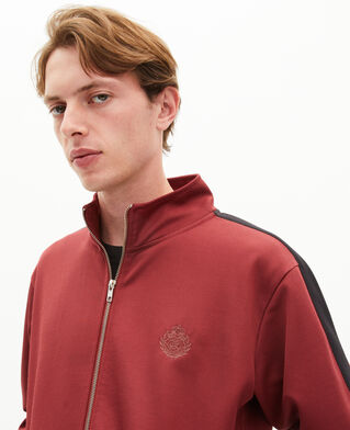The Kooples MEN BURGUNDY burgundy zip-up sweatshirt