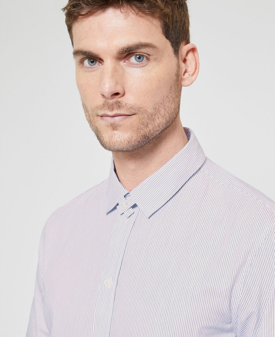 The Kooples HOMME BLACK WHITE chemise col &agrave; bride ray&eacute;e noire