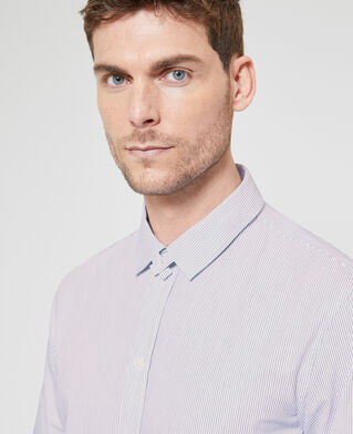 The Kooples HOMME BLACK WHITE chemise col &agrave; bride ray&eacute;e noire