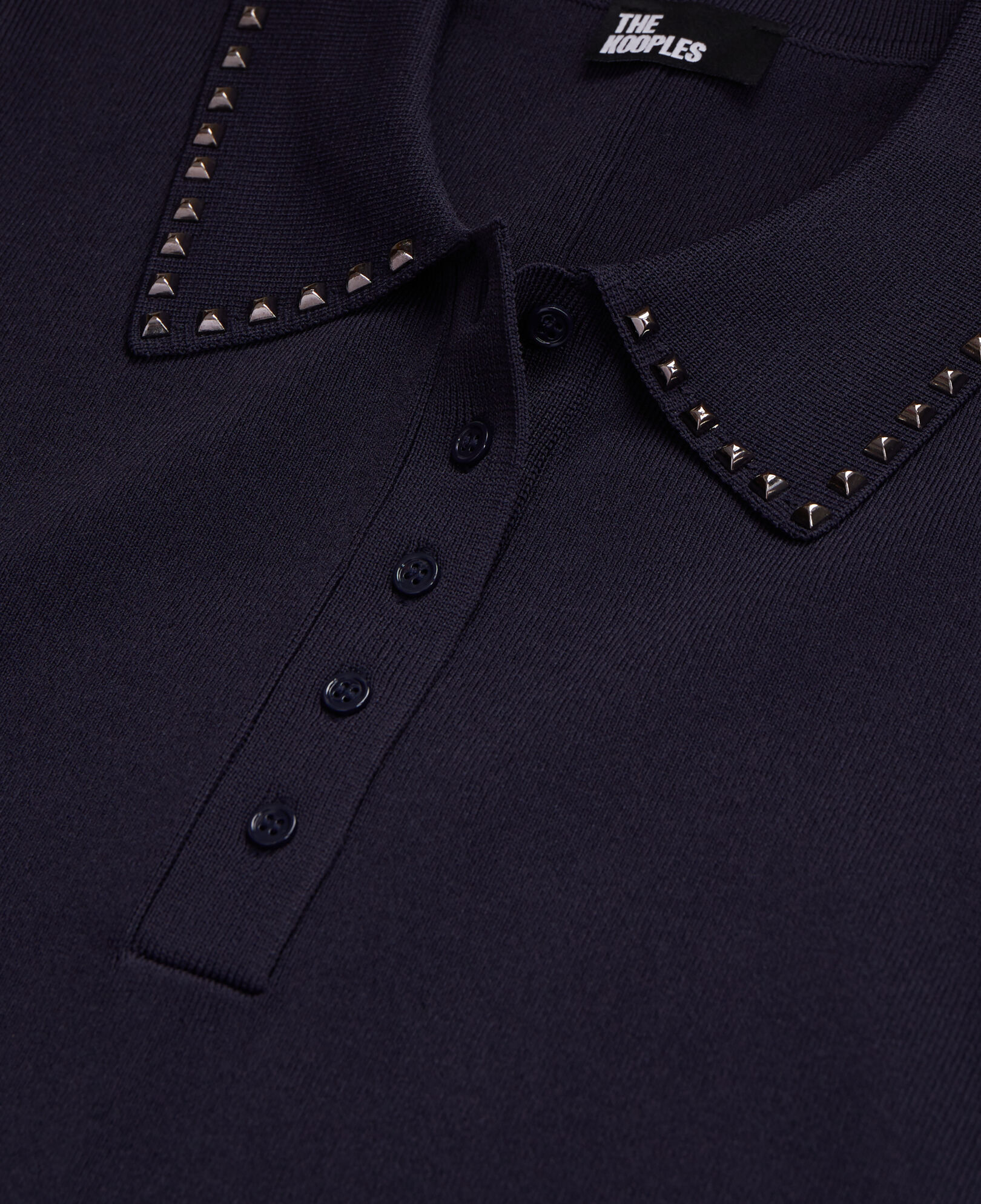 The Kooples WOMEN NAVY navy blue knitted polo t-shirt