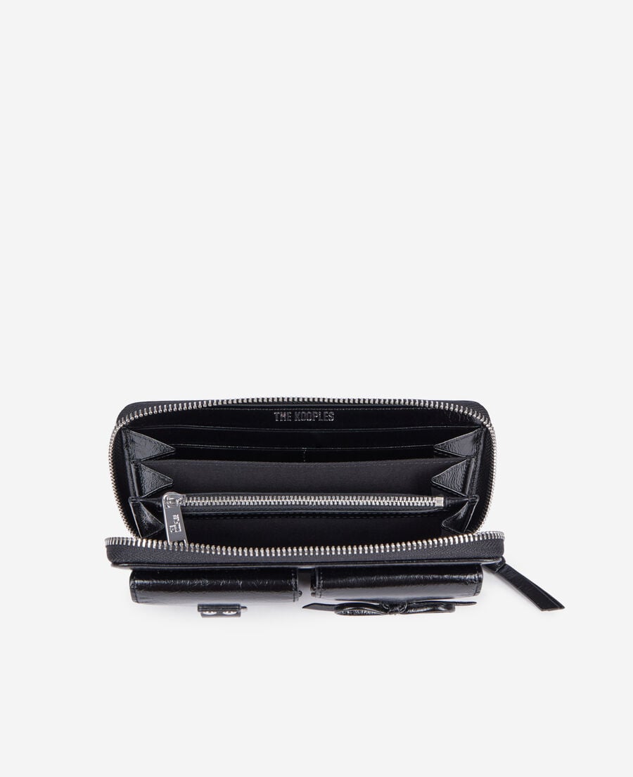 The Kooples WOMEN BLACK amelia black leather wallet