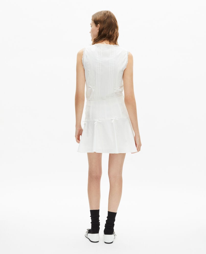 The Kooples FEMME ECRU jupe courte détails nœuds écrue